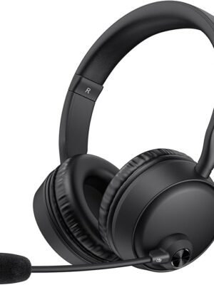 LEVN Bluetooth Headset with Microphone, Wireless Headset with Mic & Mute Button, 60 Hrs Working Time Noise Cancelling Bluetooth Headset 5.3 Multipoint Connect to Cell Phone/Mobile/Laptop/Tablet/PC