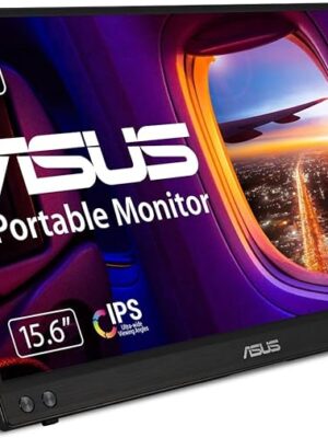 ASUS ZenScreen 15.6” 1080P Portable Monitor (MB16ACV) - Full HD, IPS, Eye Care, Flicker Free, Blue Light Filter, Kickstand, USB-C Power Delivery, for Laptop, PC, Phone, Console