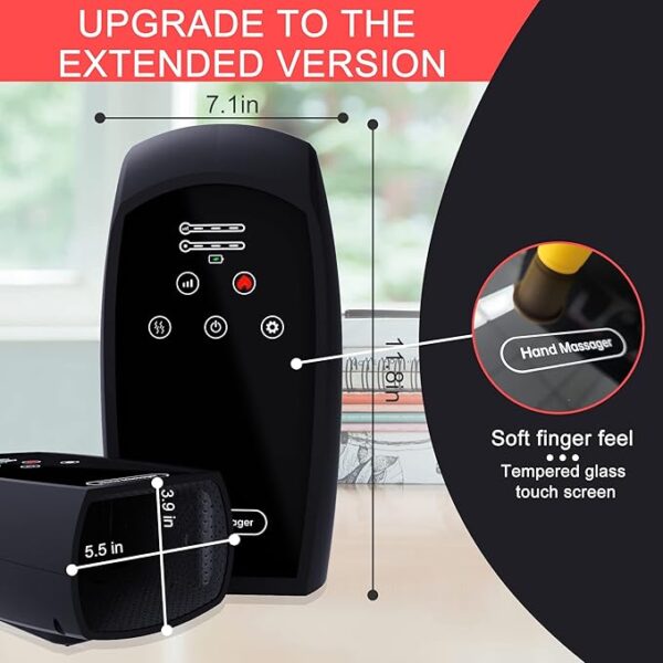 Hand Massager with Compression & Heating - Birthday Gifts for Women, Cordless Electric Massager for Arthritis and Carpal Tunnel,Gifts for Women(Black) - Image 3