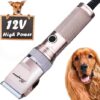 Dog Clippers for Grooming, 12V Dog Hair Clipper, Professional Heavy Duty Pet Grooming Clipper Corded Pet Hair Trimmer for Thick Coats with Guard Combs Brush for Dogs Cats