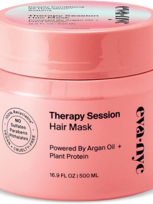 Eva NYC Therapy Session Hair Mask, Deep Conditioning Hair Mask Infused with Argan Oil and Plant Protein, 16.9 fl oz
