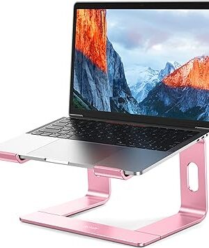 BESIGN LS03 Aluminum Laptop Stand, Ergonomic Detachable Computer Stand, Riser Holder Notebook Stand Compatible with Air, Pro, Dell, HP, Lenovo More 10-15.6 Laptops, Pink