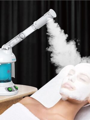Facial Steamer - DENFANY Nano Ionic Face Steamer with Extendable 360° Rotating Arm - Portable Facial Steamer for Personal Care at Home or Salon (Blue)