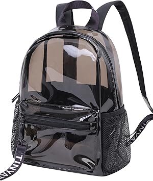 TINYAT Heavy Duty Transparent Clear backpack See Through Clear Bag PVC Backpack for Gym, Concerts, Sports, Travel T9051
