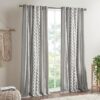 INK+IVY Imani 100% Cotton Single Panel Curtain Tufted Chenille Stripe Geometric Print Mid-Century Look Rod Pocket Top Drape for Living Room, Privacy Window Treatment for Bedroom, 50\" x 84\", Grey