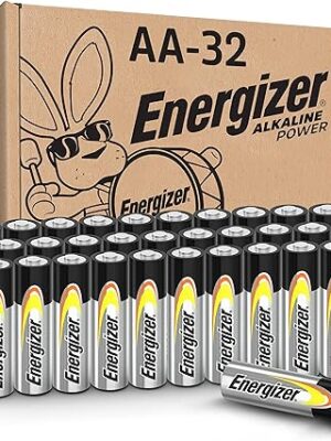 QTY OF 2 BOXES (64 BATTERIES TOTAL) Energizer AA Batteries, Alkaline Power Double A Battery Alkaline, 32 Count