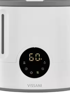 Vissani 2 Gal. Ultrasonic Humidifier 360 Degree Turning Dual Nozzle Cool & Warm Mist for Large Room (600 sq. ft.) in Grey/White VK-8525A - The Home Depot