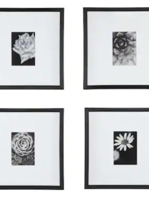 StyleWell Black Modern Frame with White Matte Gallery Wall Picture Frames (Set of 4)