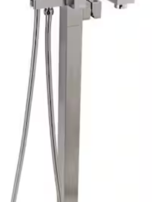 AKDY 1-Handle Freestanding Floor Mount Tub Faucet Bathtub Filler with Hand Shower in Brush Nickel TF0046