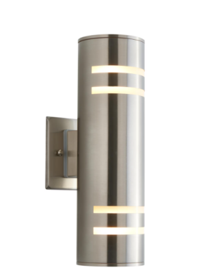 Artika V3 Stream Stainless Steel Modern Outdoor Hardwired Garage and Porch Light Cylinder Sconce