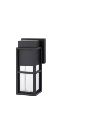 Home Decorators Collection Melrose 10.25 in. 1-Light Sand Black LED Outdoor Wall Mount Lantern