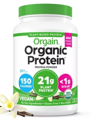 Orgain Organic Vegan Protein Plant Based Protein Powder - Sweet Vanilla Bean - 2.03lb- EXP. 01/10/2026