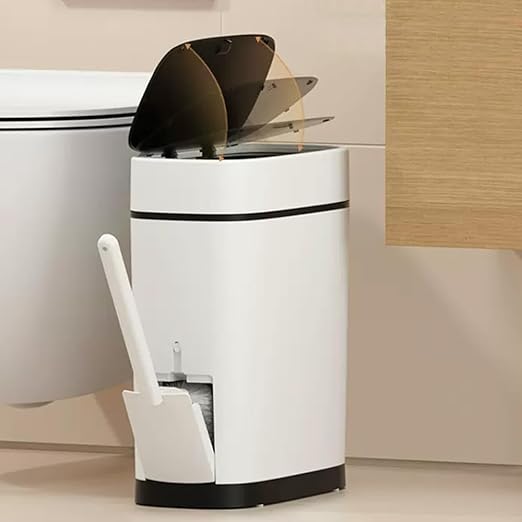 3.7 Gallons Bathroom Trash Can Set, 14 Liter Toilet Trash Can, Bathroom ...