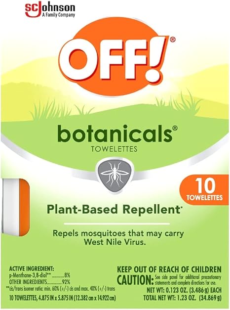 4 BOXES- OFF! Botanicals Insect Repellent Wipes, Plant-Based Mosquito Repellent, 10 Count Individually Wrapped Wipes - Image 2