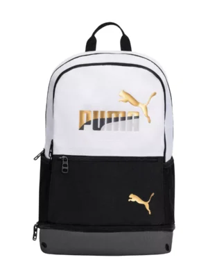 PUMA Kids' Eclipse 18.5" Backpack - Black/White/Gold